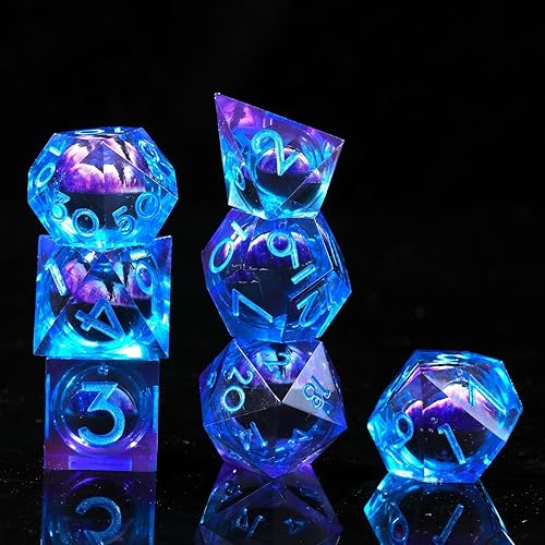 Miniatura 4 de YEMEKO Beholder'S Eye DND Dice- Juego de dados de ojo de dragón con núcleo líquido, borde afilado, hechos a mano para Dungeons and Dragons Ttrpg,