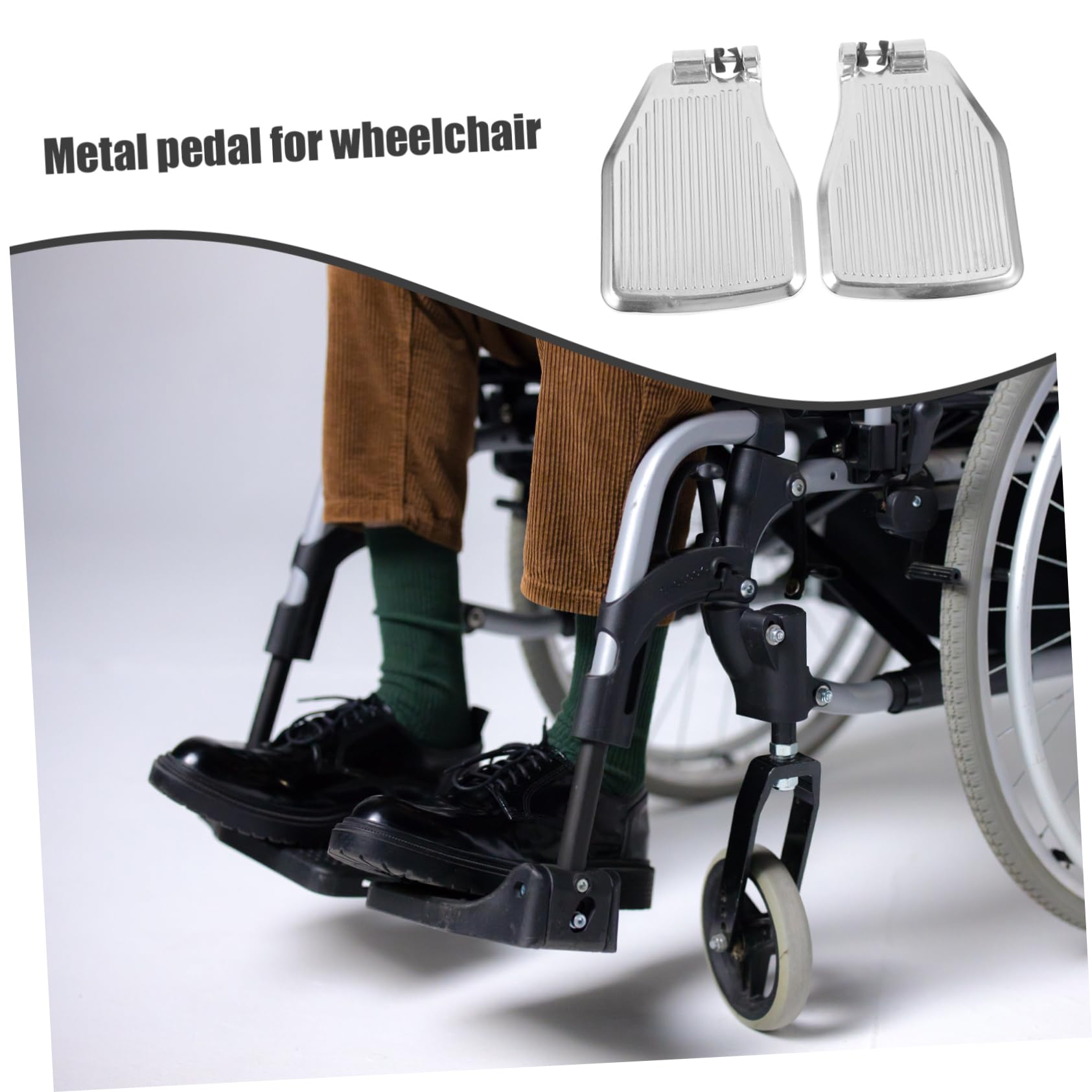 FOMIYES Reposapiés Pedal de Repuesto Silla de Ruedas para Aleación de Aluminio Ligera Diseño Ergonómico para Usuarios Movilidad Reducida en Extremidades Inferiores