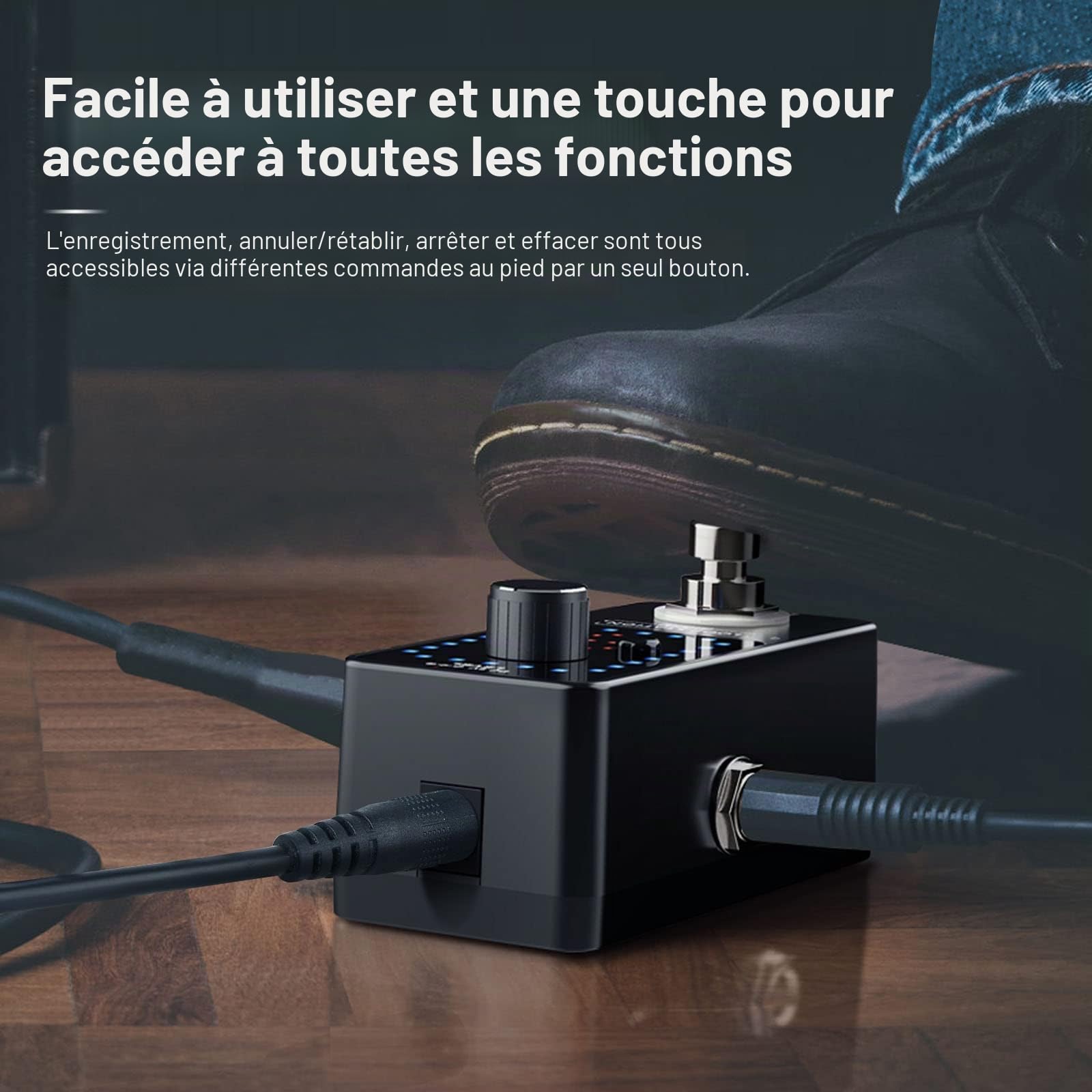 LEKATO Pédale d'effet Looper pour guitare électrique et basse avec câble USB