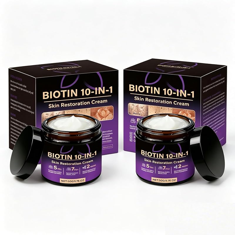 Creme para cuidados da pele com biotina 10 em 1 Generic, pacote com 2