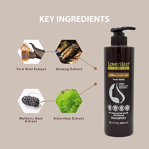 Miniatura 3 de LoverHair - Champú profesional para el cuidado del cuero cabelludo a base de hierbas, 2 x 20.3 onzas líquidas (2 x 20.3 fl oz)