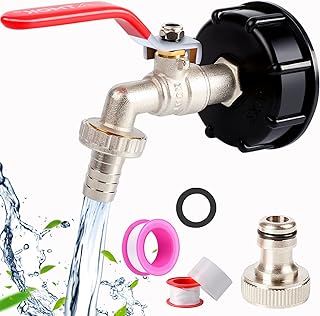 LAFERKA 1/2" Leakproof Brass IBC Tank Fittings - IBC Tank Adapter IBC Tank Valve for S60X6 Water Storage Tank Tap Tank Garden Hose Connector Replace Valve Fitting Parts