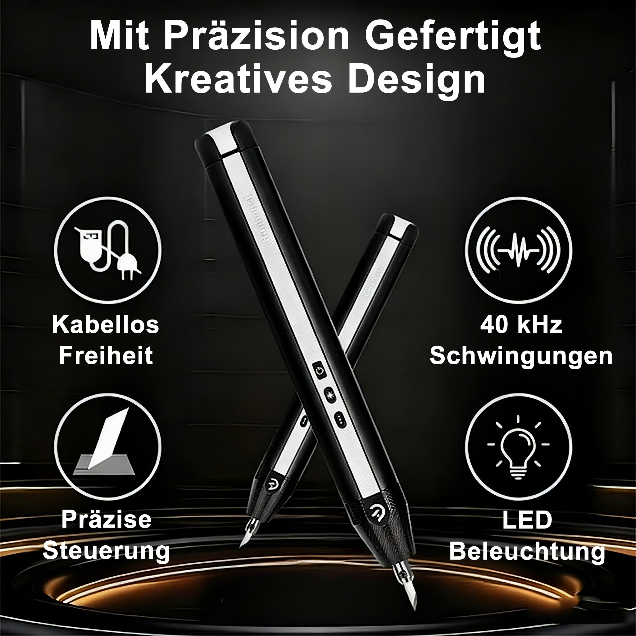 Hanboost C1 Professionelles kabelloses Ultraschall-Bastelschneider-Set, Multi-Material kompatibel für DIY-Projekte (HanC1)