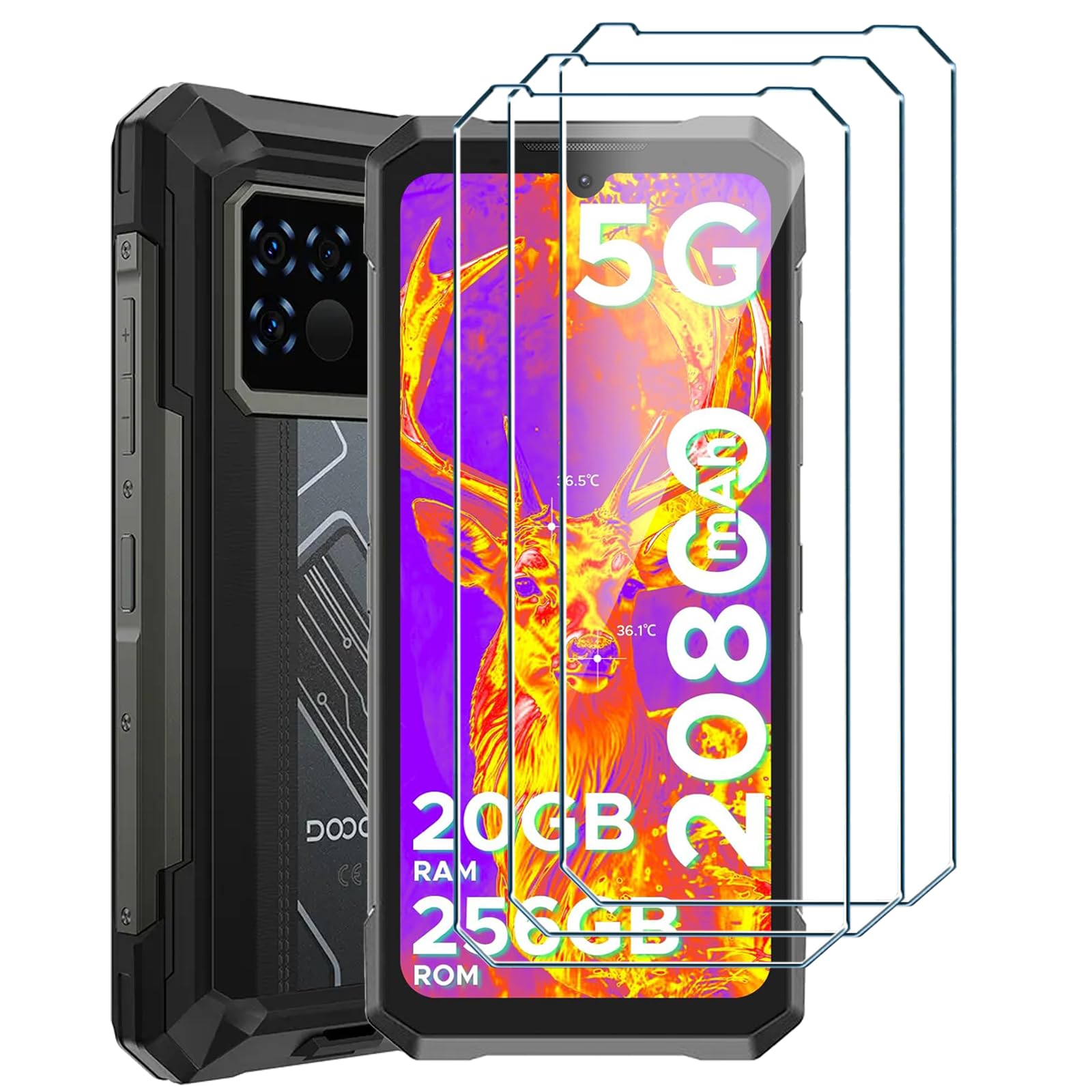 2x Panzerglas Für Doogee S200 X – 9H Härte, 0,33 Mm Dünn, Ultraklar & Kratzfest