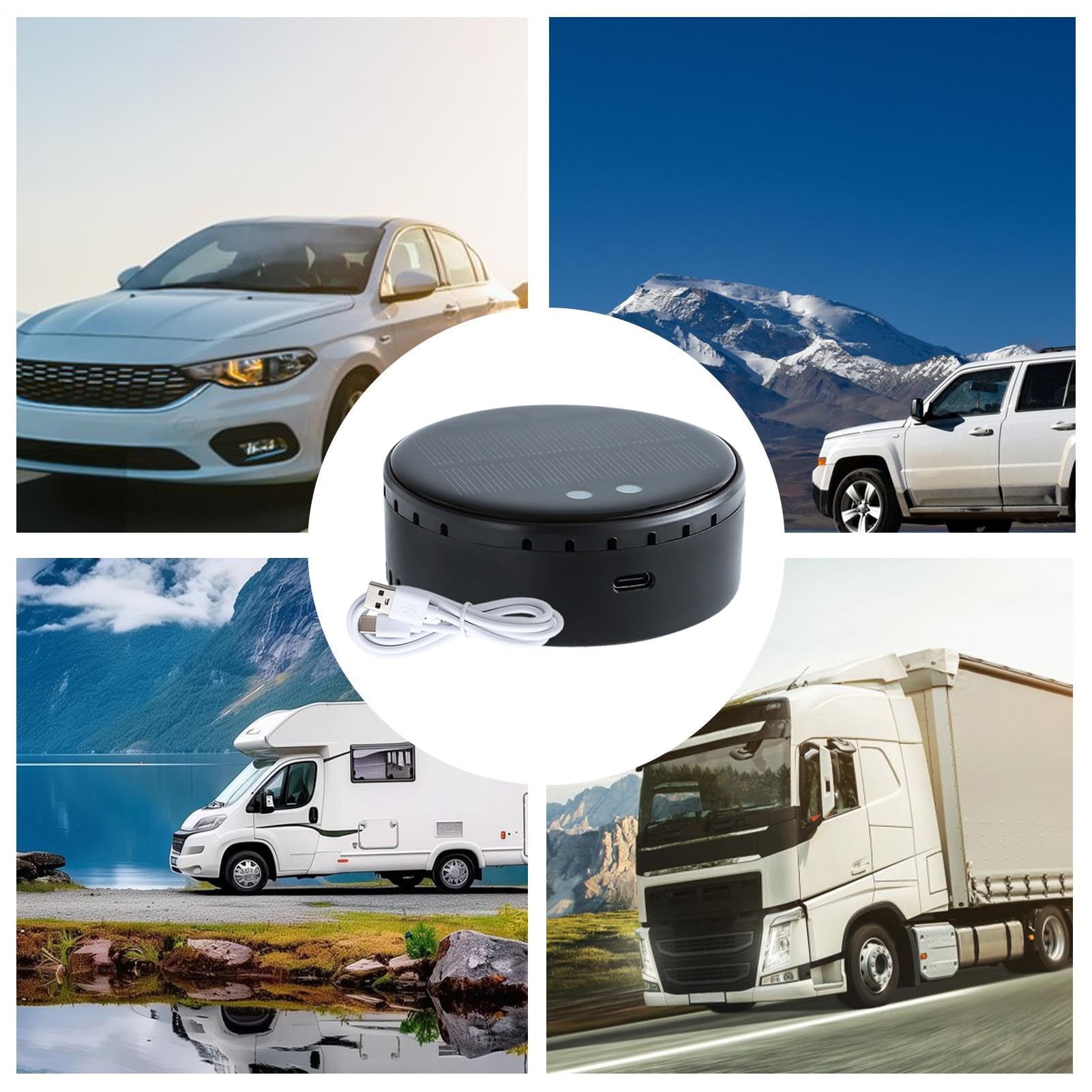 Car Air Purifier Odor Eliminator, Solar Portable HEPA Air Freshener, kompaktowy design, kabel USB, do pojazdów, sypialni, toalety, małego domu deodorizing 3,43 x 3,66 x 1,42 cala