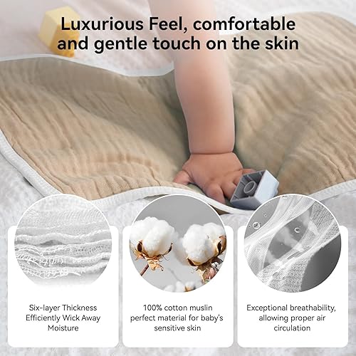 Miniatura 19 de Synrroe Paños de muselina grandes para eructos, paños de muselina para bebés niñas y niños, paquete de 10 extraabsorbentes y suaves de muselina, 6