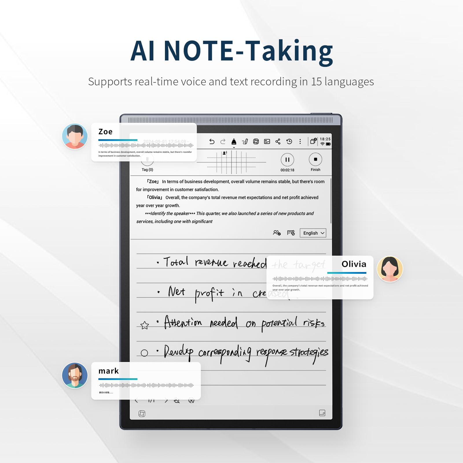 iFLYTEK AINOTE Air 2,8.2-inch AI Note-Taking Tablet E Ink and Reading Light iFLYTEK AINOTE Air 2 Paper Tablet Electronic Notebook with Pen,Voice-to-Text Transcription. — view 2