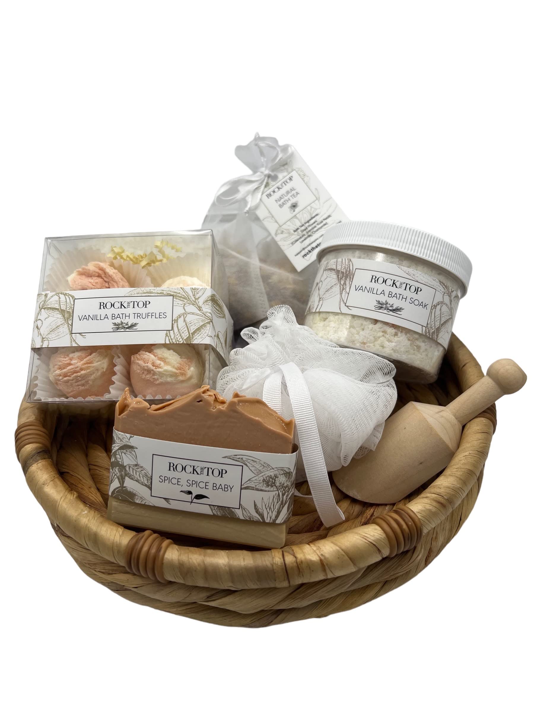 Relaxation Gifts for Women. 6 Self Care Gifts, Mineral-Rich Vanilla Bath Salt, Pumpkin Spice Bath Soap, Bath Bomb Truffles. Spa kit That Will Leave her Skin so Soft.