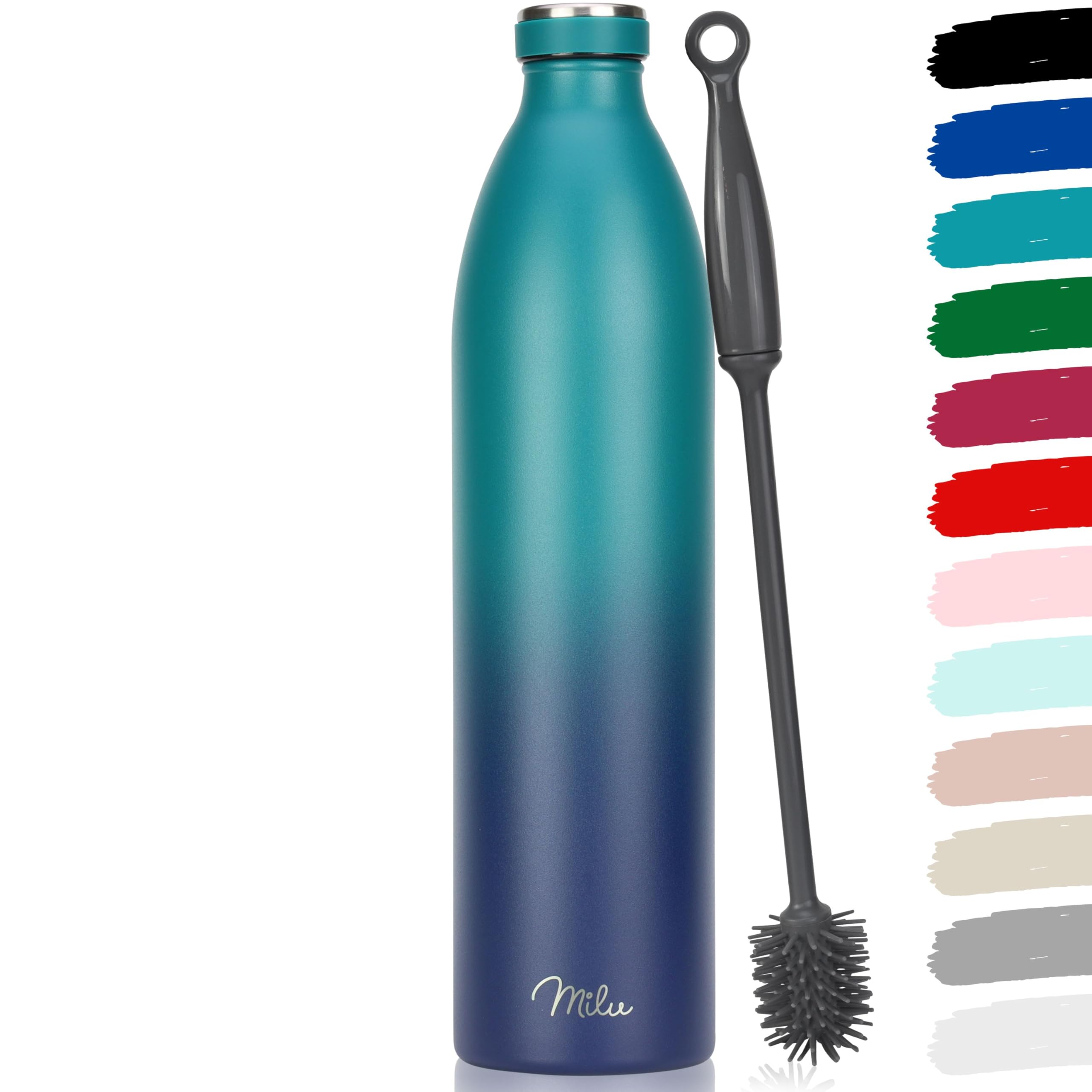 Milu Stainless Steel Drinking Bottle 350 ml - Insulated Thermo Flask for Water - Leak Proof, Insulated and Double Walled, Carbonated (Grey, 350 ml) — view 79