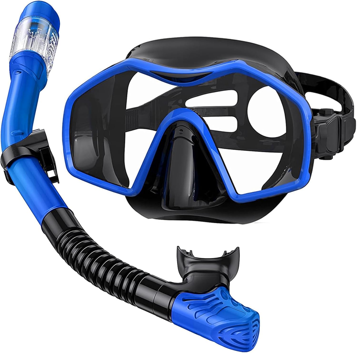 Snorkeling Gear for Adults,Dry-Top Snorkel Mask Set with Tempered Glass,Anti-Fog & Anti-Leak Panoramic Swim Mask,Adjustable Snorkel Kit with Carry Bag for Scuba Diving,Swimming,Travel - Image 7