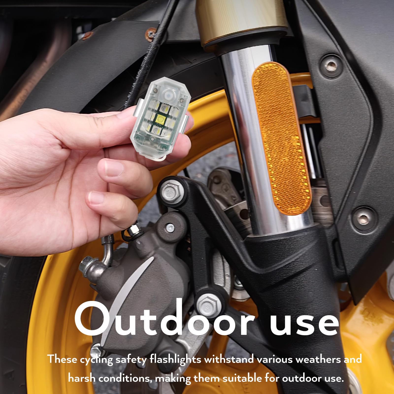 YARNOW Luce per Bicicletta Notturna ad Alta Luminosità Telecomando | Batteria 350mah, Abs ed Elettronica, Uso Esterno e Attività All’aperto