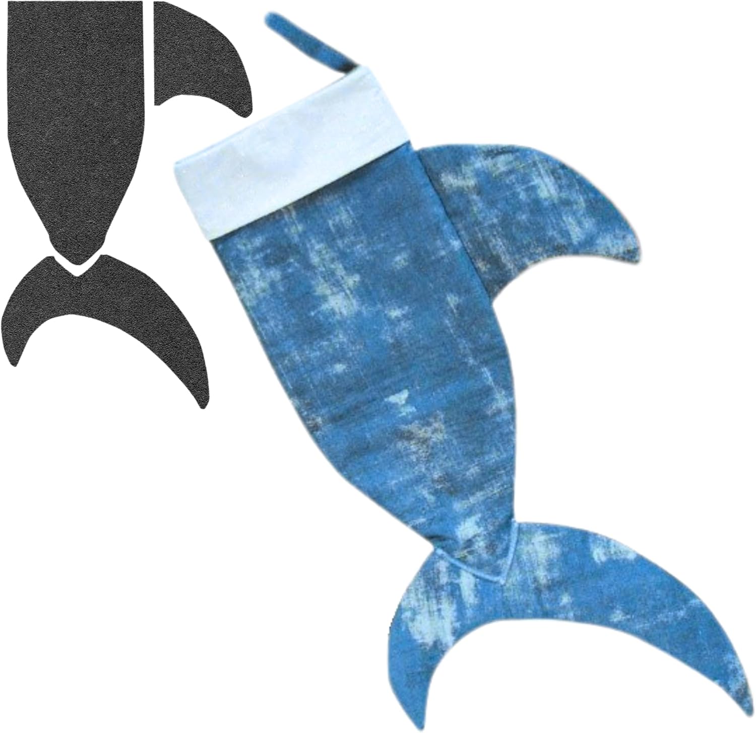 Martelli Shark Christmas Stocking Template, Black Plastic, Holiday Christmas Sewing Project - Quilting Template