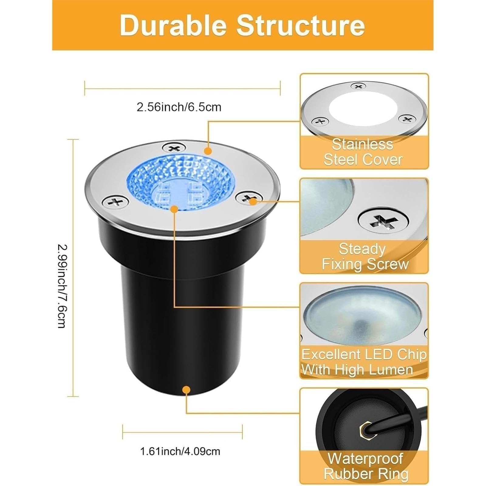 8 Focos LED De Haz Plano, Luces LED RGB De 12-24 V Para Exteriores, Luces Empotrables De Bajo Voltaje Con Cambio De Color, Impermeables IP65 Para Jardines, Caminos Y Patios(3W(12v))