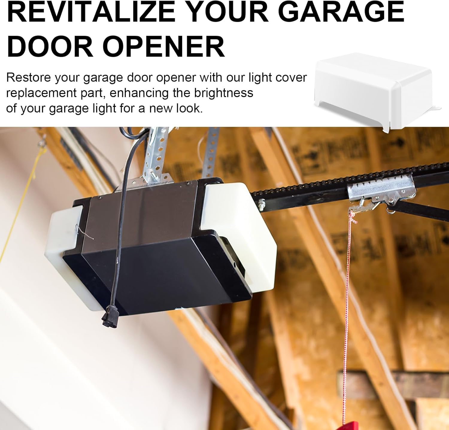 Garage Door Openers 108D36 Light Cover Replacement for LiftMaster and Chamberlain Single Light Garage Door Opener, Lens Cover Replacement Parts (1 Pack)