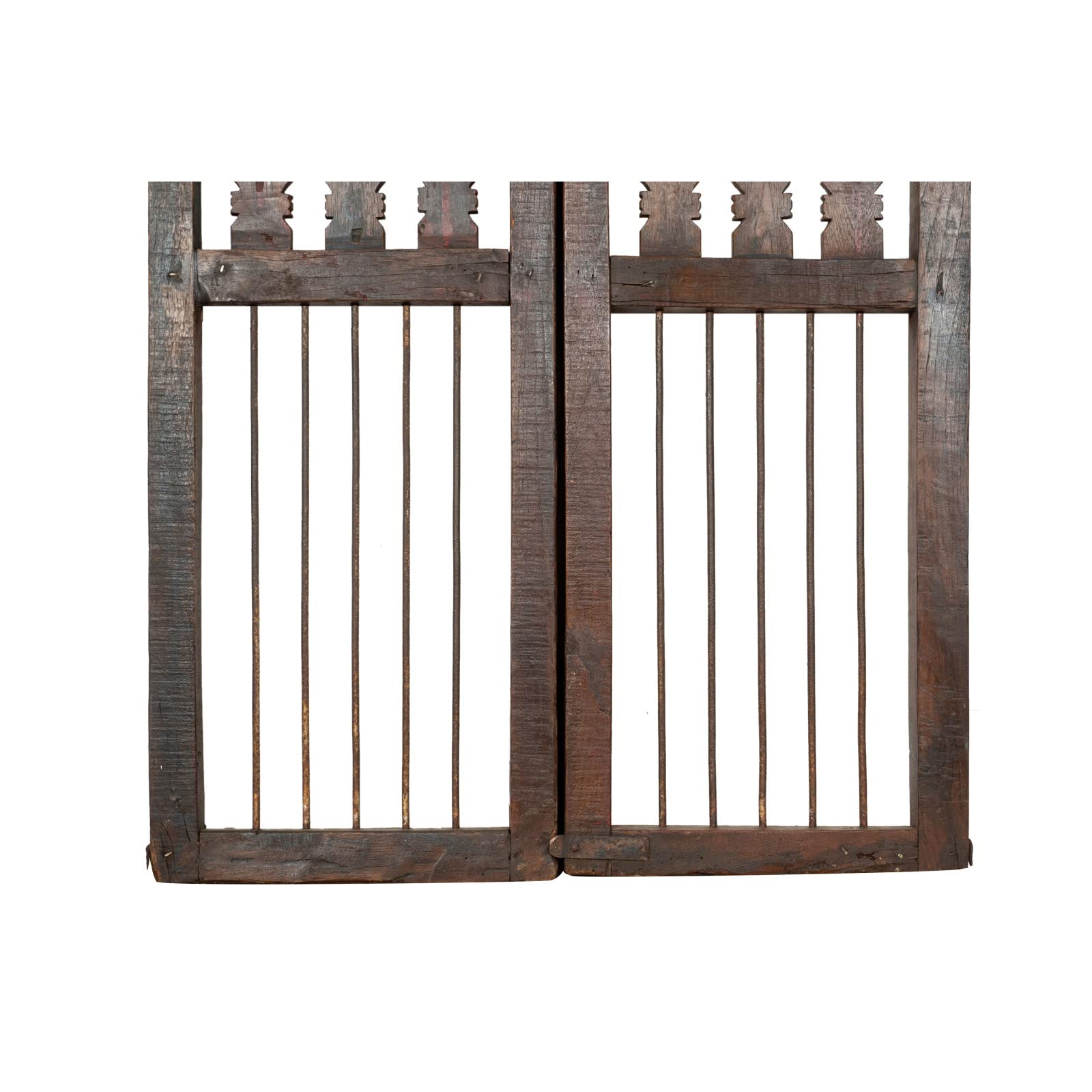 Biscottini Cancelletto in Legno per Esterno 108x4x87 cm | Cancello Giardino con Doppia Anta | Cancelletto Giardino Esterno Vintage restaurato