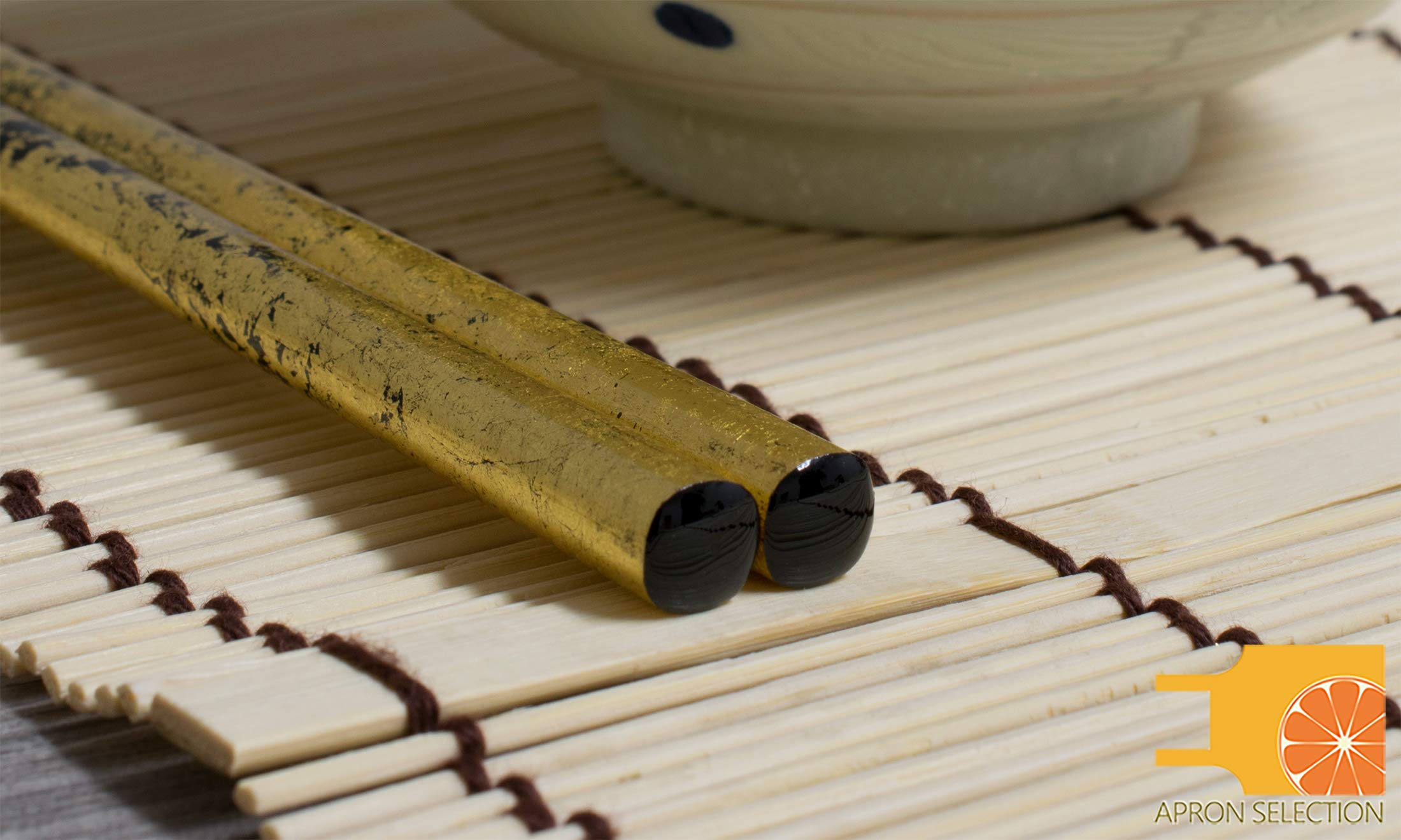 Amazon | 輪島うるし箸 天然漆 金箔福寿箸 桐箱入り (黒 22.5cm