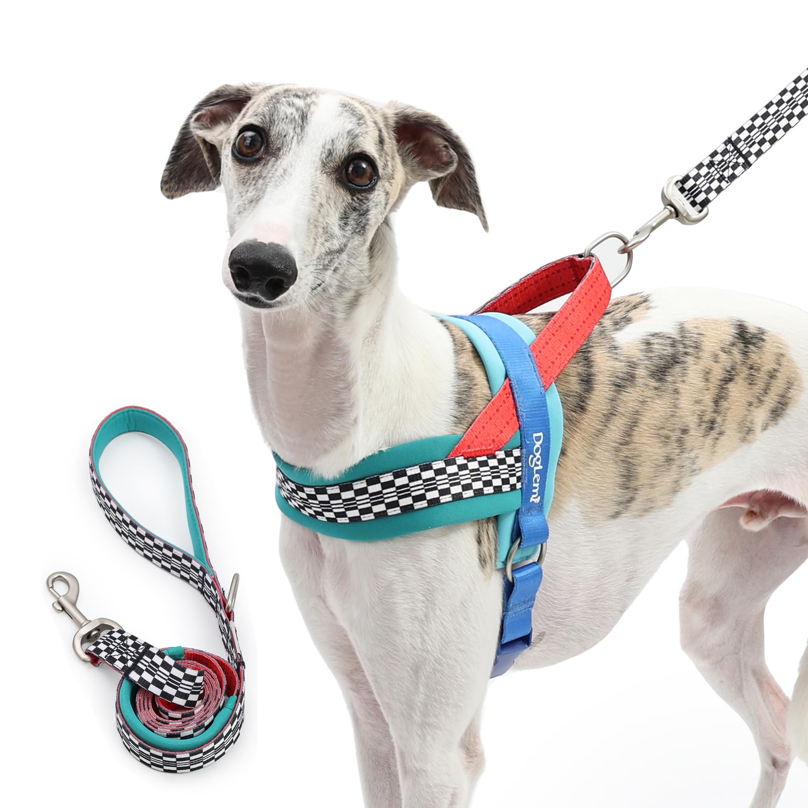 Juego de arnés antitirones para perro, chaleco acolchado transpirable con correa, arnés ajustable antitirones para mascotas con mango suave, para entrenamiento de perros medianos y grandes