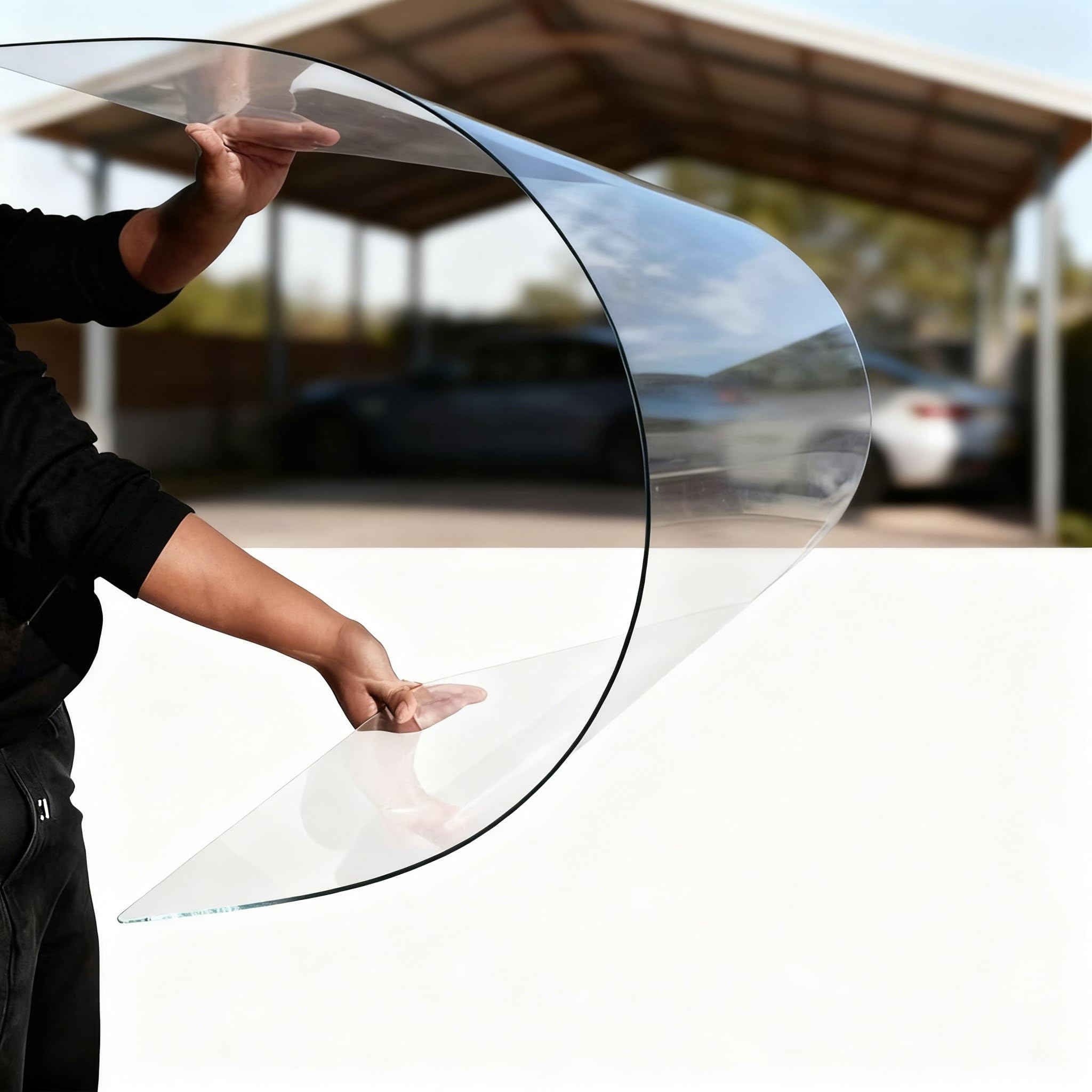 Plaque Polycarbonate Transparent Enroulable 1 mm Épaisseur Anti UV Résistante Aux Chocs Protège Des Rayons Du Soleil Idéale Pour Serre toiture De Jardin Abri De Voiture Véranda(Size:1x9m,Color:1mm)
