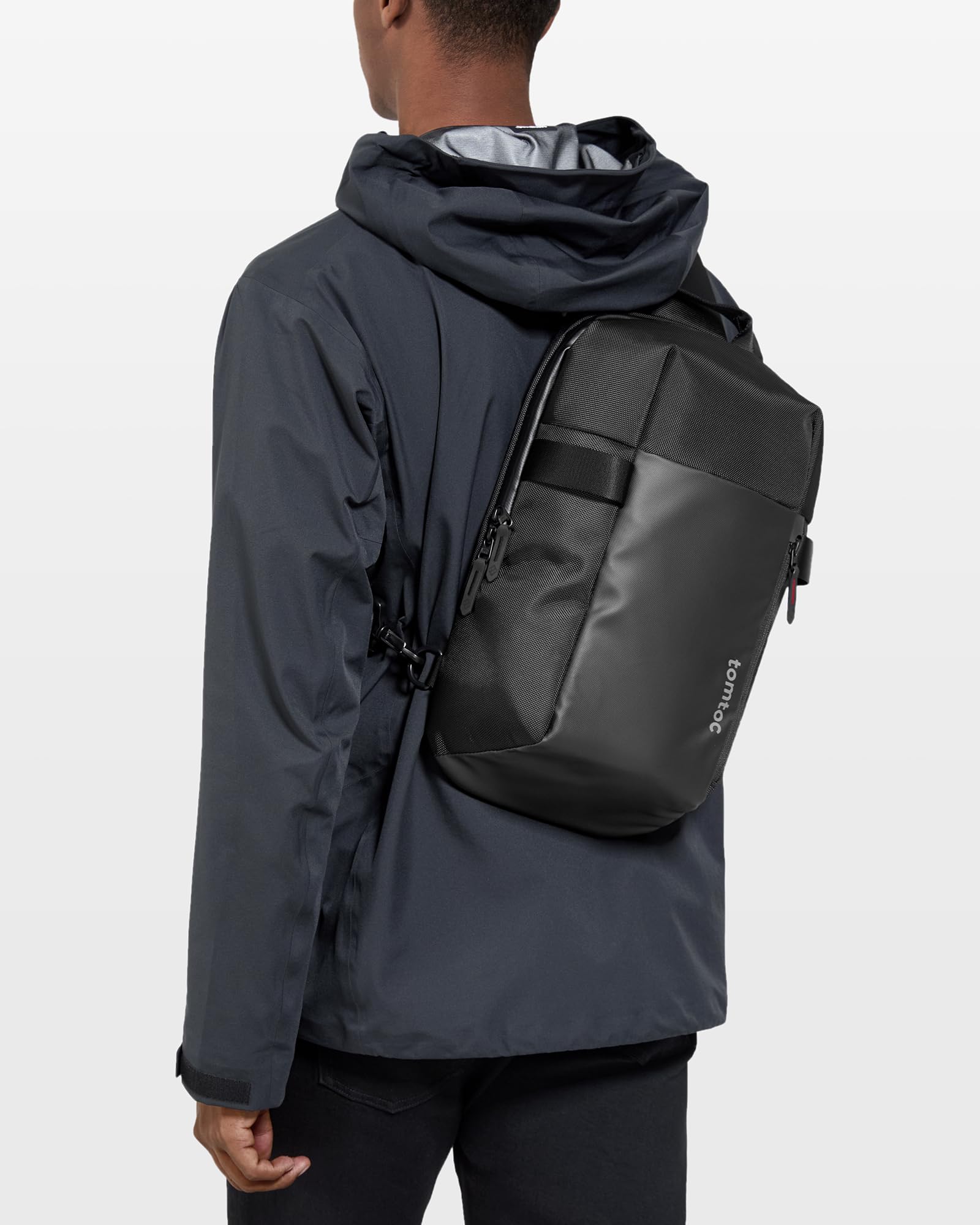 tomtoc Bolsa Sling Hombre compatible con 14" MacBook Pro M5 Pro/Max, 13" MacBook Air/Neo, 13" iPad Air M4/Pro M5, resistente al agua, bandolera cruzada, bolso de hombro, ligera para Viajes uso diario