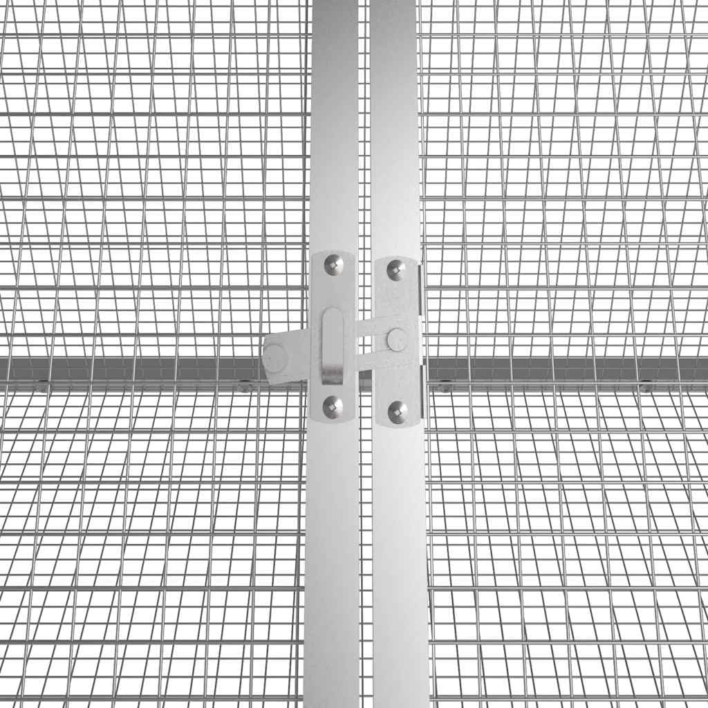 Kaninchenkäfig, Anthrazit, 201,5 x 80,5 x 71 cm, verzinkter Stahl – Hasenstall All-in-One mit verschließbarer Tür, belüftetes Design für Spiel und Übung