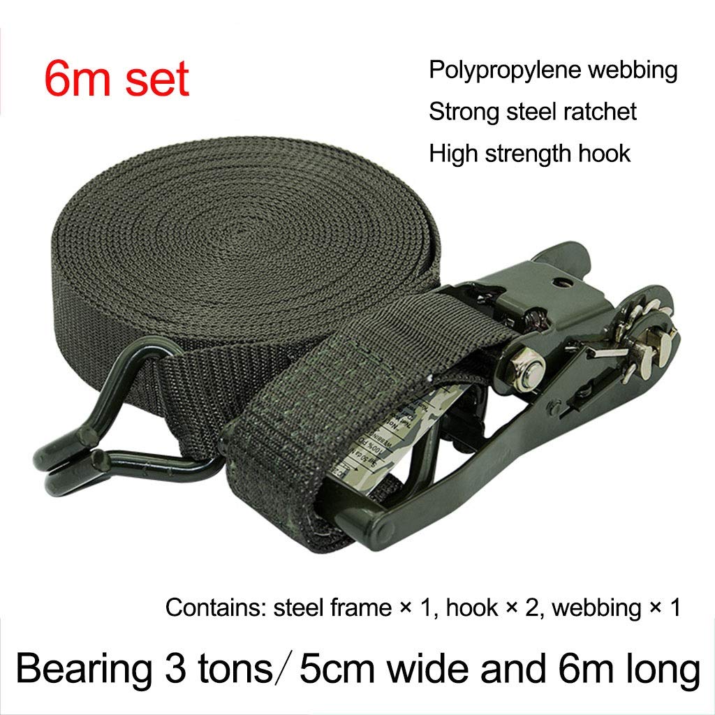 Ratschenbinder, robuste Ratsche, Abspanngurte – 2 Zoll – 10/ FT – 3 Tonnen Zugkraft – Doppel-J-Haken, for selbstfahrende Touren, Frachttransport und schwere Motorräder