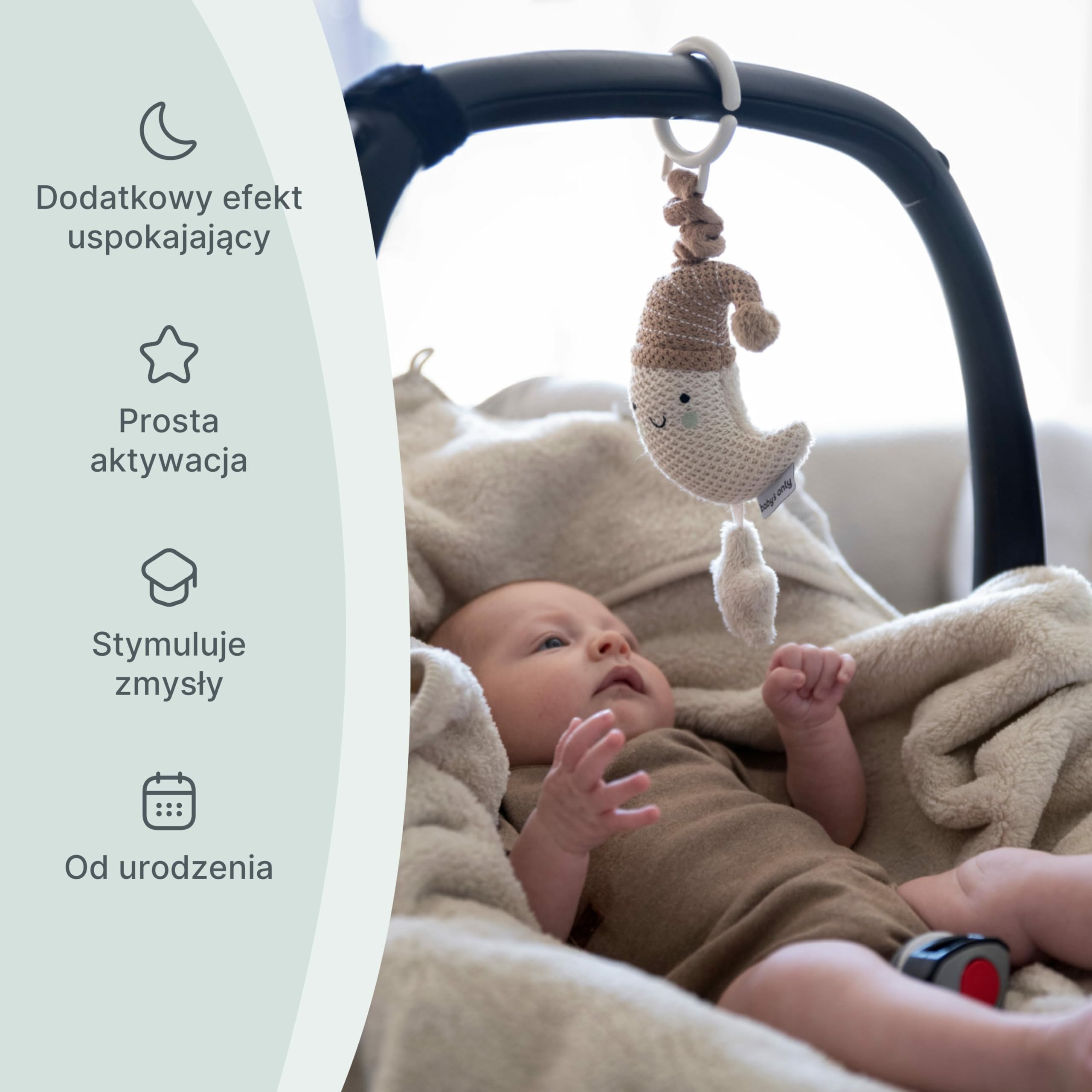 Tylko dla dzieci - wibrujący przytulne Księżyc Niebo - Maxi-Cosi wózek/fotelik samochodowy zabawka - glina/ciepła pościel