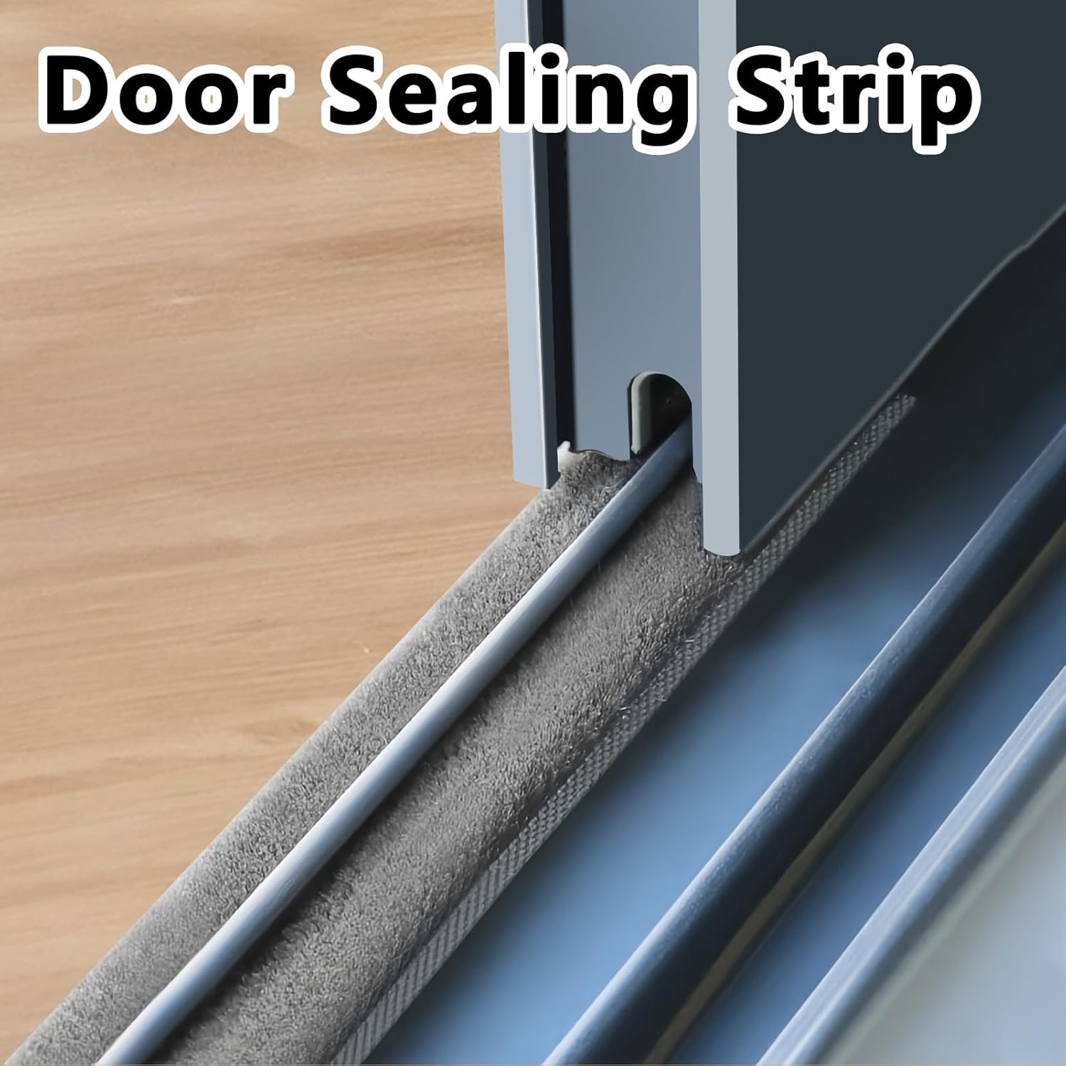 Strong Adhesive Brush Weather Stripping,2 Pack 0.9in Thick x 0.4in(W) x 33FT,Grey for Sliding Windows/Doors - Car Door Seal for Soundproofing,Dustproof,Winter Windproof & Warm,Waterproof