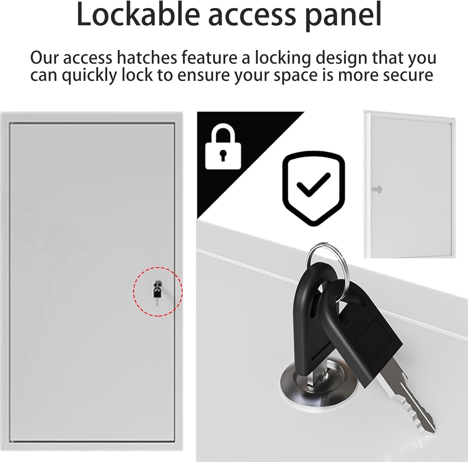 HVAC Plumbing Access Panel Lockable Attic Panel Metal Access Door Panels for Wall & Ceiling for Electrical Air Conditioner Outside Unit Access Panel(40x50cm/16x20in)