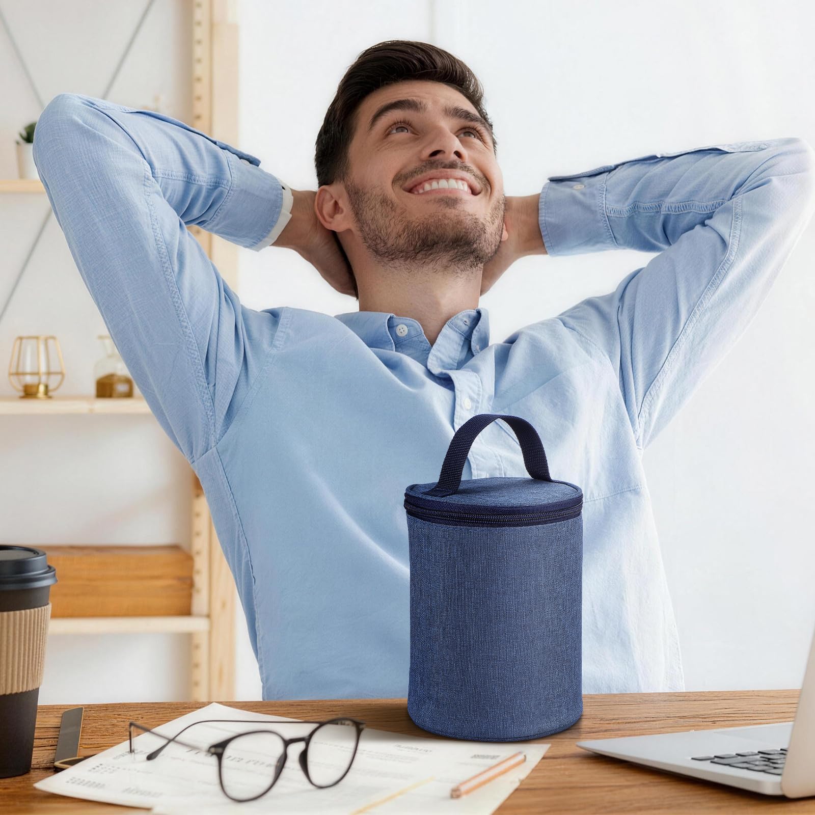 Outanaya Bolsa Térmica para Taza de Sopa de Lona Forro de Aluminio | No se Deforma Fácilmente, Conservación del Calor, para Llevar y Uso en Casa, Suministro Práctico