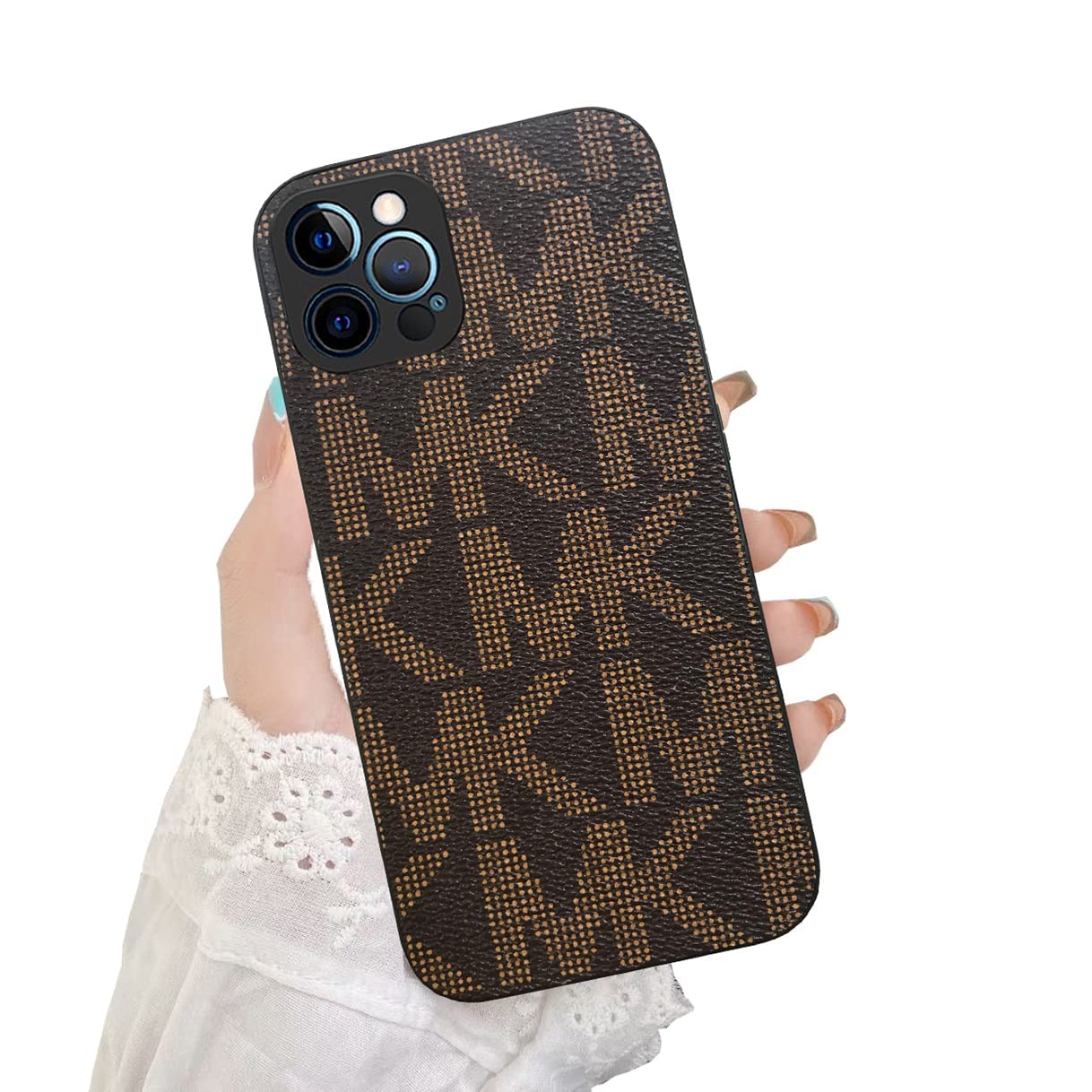 Condition photo showing Good Condition for Compatible with iPhone 13 Pro Case, Luxury Designer Stylish PU Leather Ultra Slim & Soft TPU Anti-Slip Scratch Resistant Drop Proof iPhone Phone Case for iPhone 13 Pro 6.1 inch, Brown