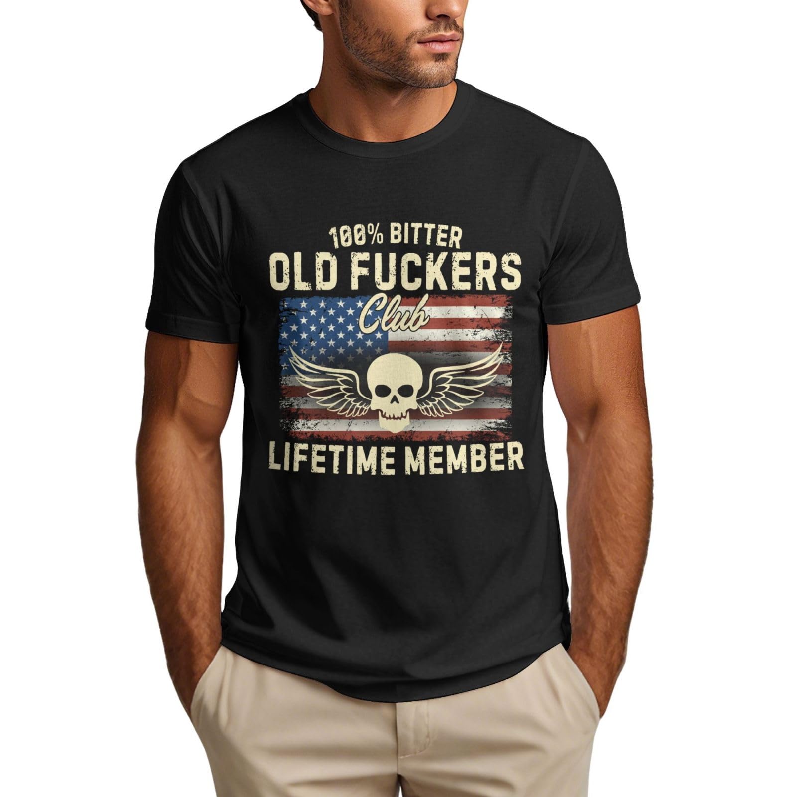 Melbrakin Unisex As Pic Old Fuckers Club Shirt Vintage 100% Bitter Lifetime Member T-Shirt