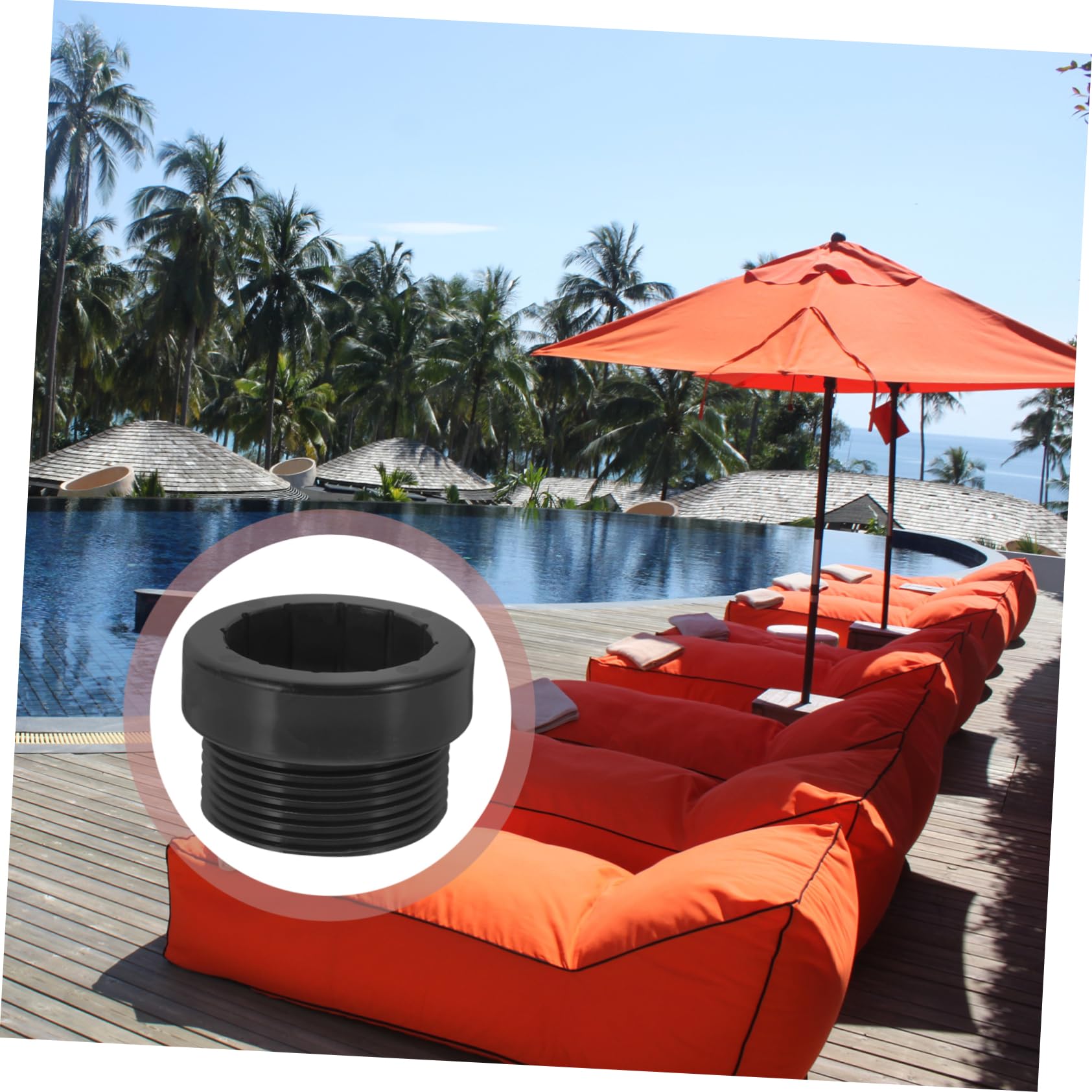 2 Pezzi Adattatore Stabilizzatore per Ombrellone da Piscina, 4,4cm Pratico Inserto per Ombrelloni Stabilizzatore per Palo Dell'Ombrellone per Terrazza da Esterno (Bianco