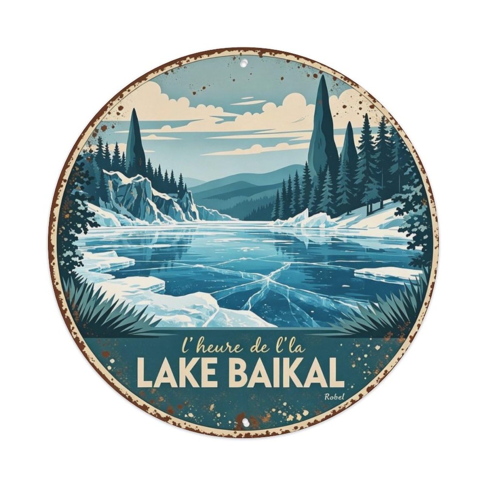 Lake Baikal Metal Tin Sign Plaque