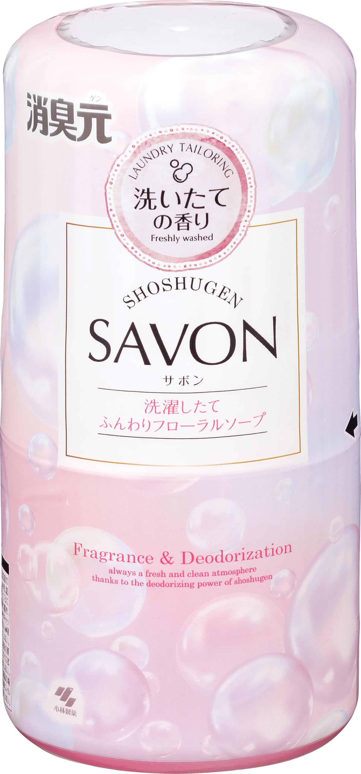 消臭元 SAVON ( サボン )【洗濯したてふんわりフローラルソープの香り】 置き型 芳香剤 消臭剤 / 部屋 トイレ 玄関 寝室 本体 400ml [ 小林製薬 ]