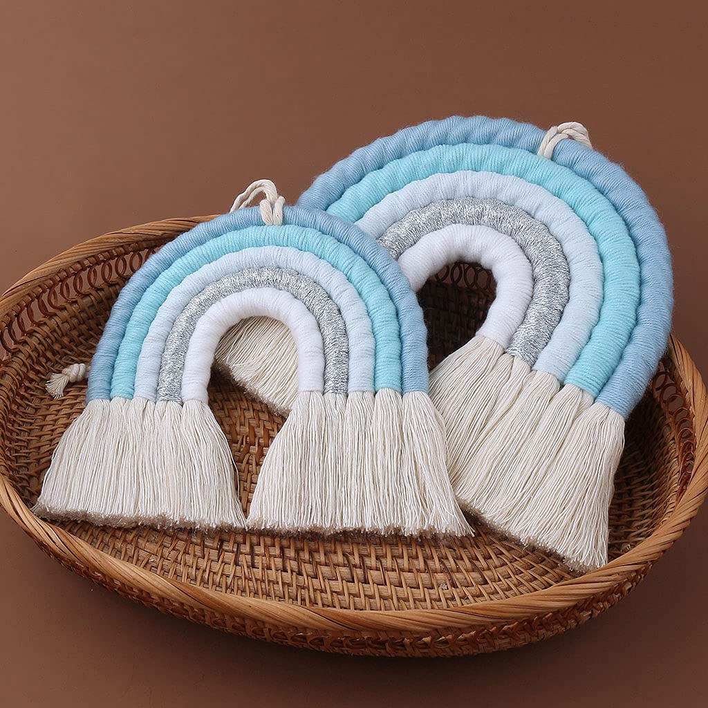 LEEleegang Macramè Arcobaleno Decorazione da Parete Boho Nursery Baby Kids Room Decor Baby Shower Arcobaleno Decorazione