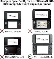 Vista 3 de TNP - Funda compatible con Nintendo 3DS XL LL 2015 - Carcasa rígida transparente ultra transparente [nuevo diseño modificado sin bisagras]