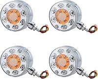 Vista 15 de Astra Depot 4 unidades de 4 "redondo 42-LED pedestal rojo ámbar de doble cara esquina de parada de giro luz de señal de giro compatible