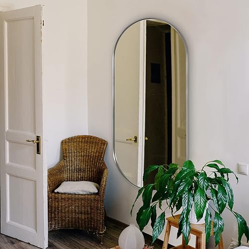 Miniatura 130 de ANDY STAR Espejos ovalados de baño, espejo de tocador doble de 30 x 48 pulgadas, espejos ovalados negros para baño, marco de acero inoxidable