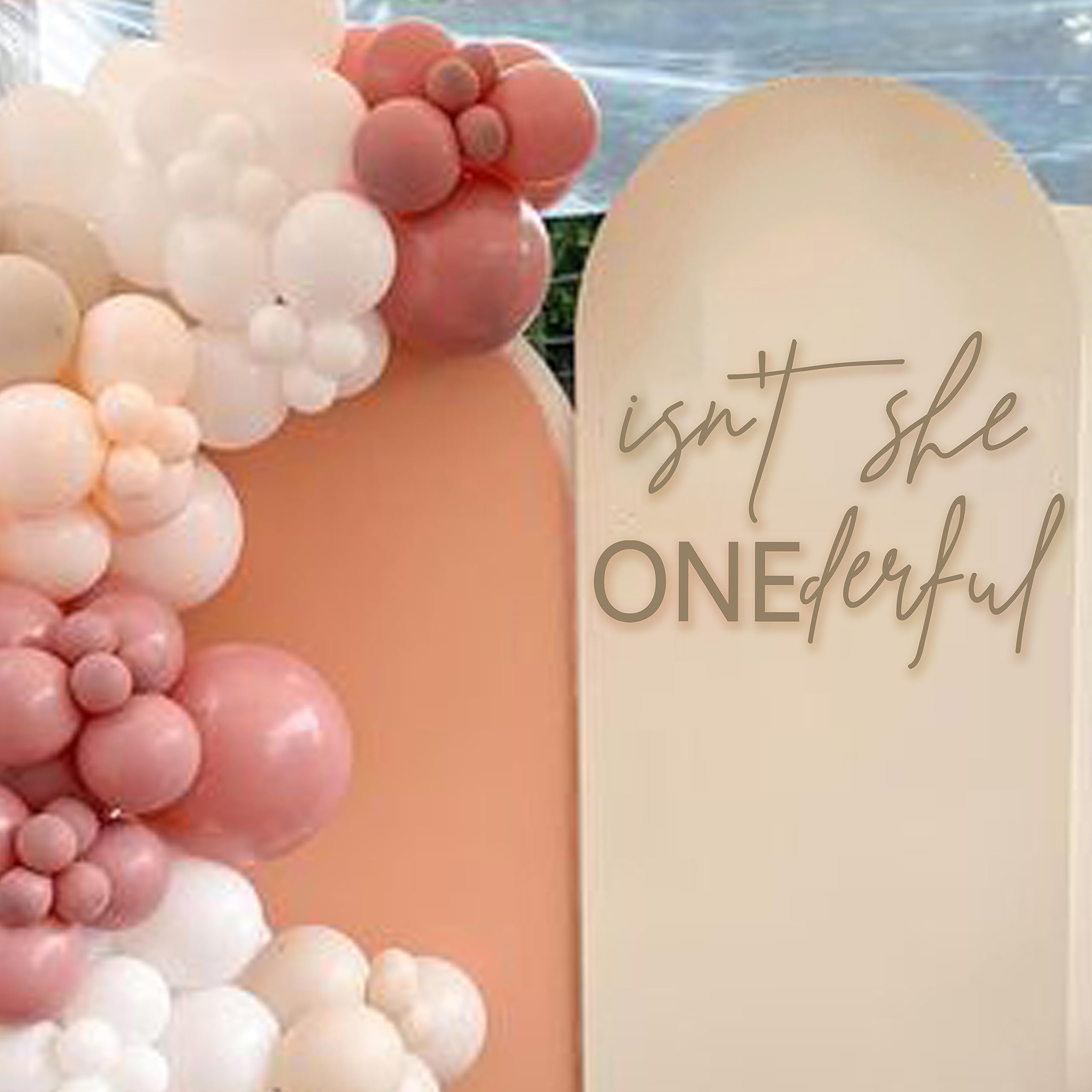 Isn't She Onederful - Adhesivo para telón de fondo para fiesta de primer cumpleaños, diseño de niña recién nacida, fondo de fotografía para decoración de fiesta de bebé de primer cumpleaños (isnt she