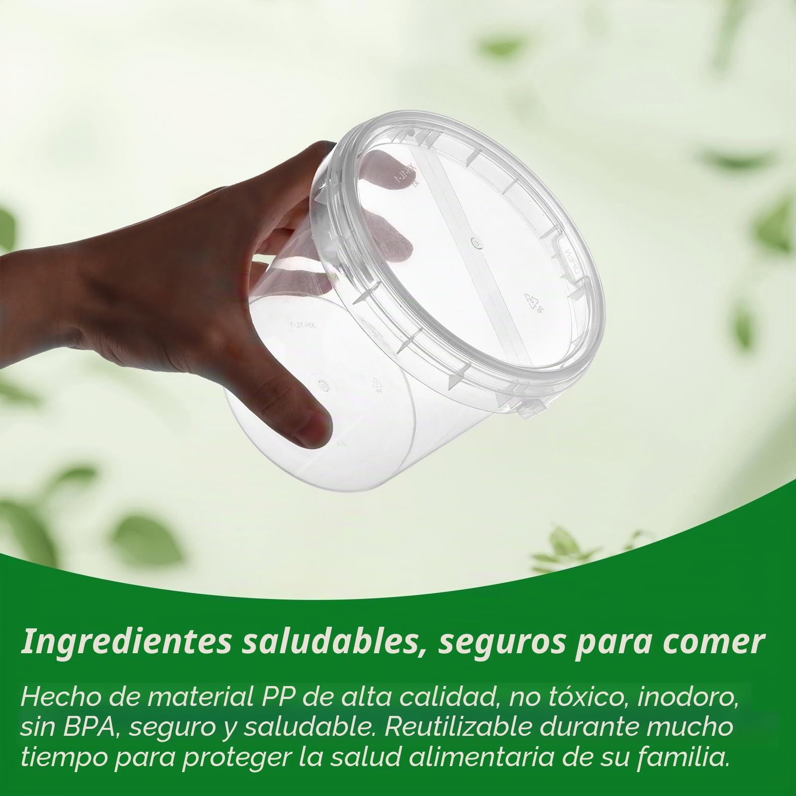 YAYODS 30 cubos con tapa, 1 L, herméticos, de polipropileno, recipientes de plástico reutilizables con tapa, a prueba de fugas, vasos de plástico para alimentos, vasos de plástico con tapa para sopas