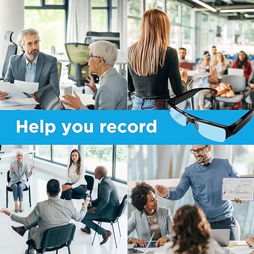 Miniatura 6 de Gafas de cámara de grabación de video, gafas de video HD 1080P, cámara espía, videocámara fotográfica para ciclismo, conducción, viajes, senderismo,