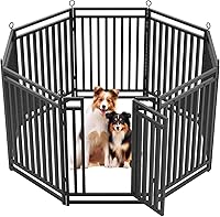 Vista 17 de Valla para perros para exteriores e interiores, 40 pulgadas de altura, 16 paneles de corral para perros grandes, medianos y pequeños, corral