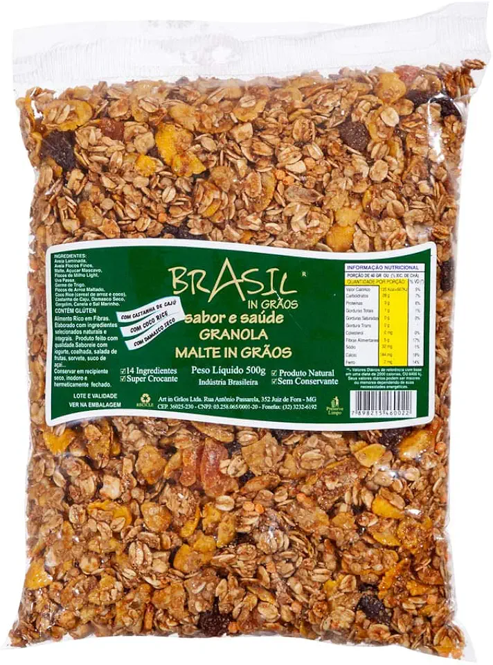 Granola Sabor Malte Brasil In Grãos 500g
