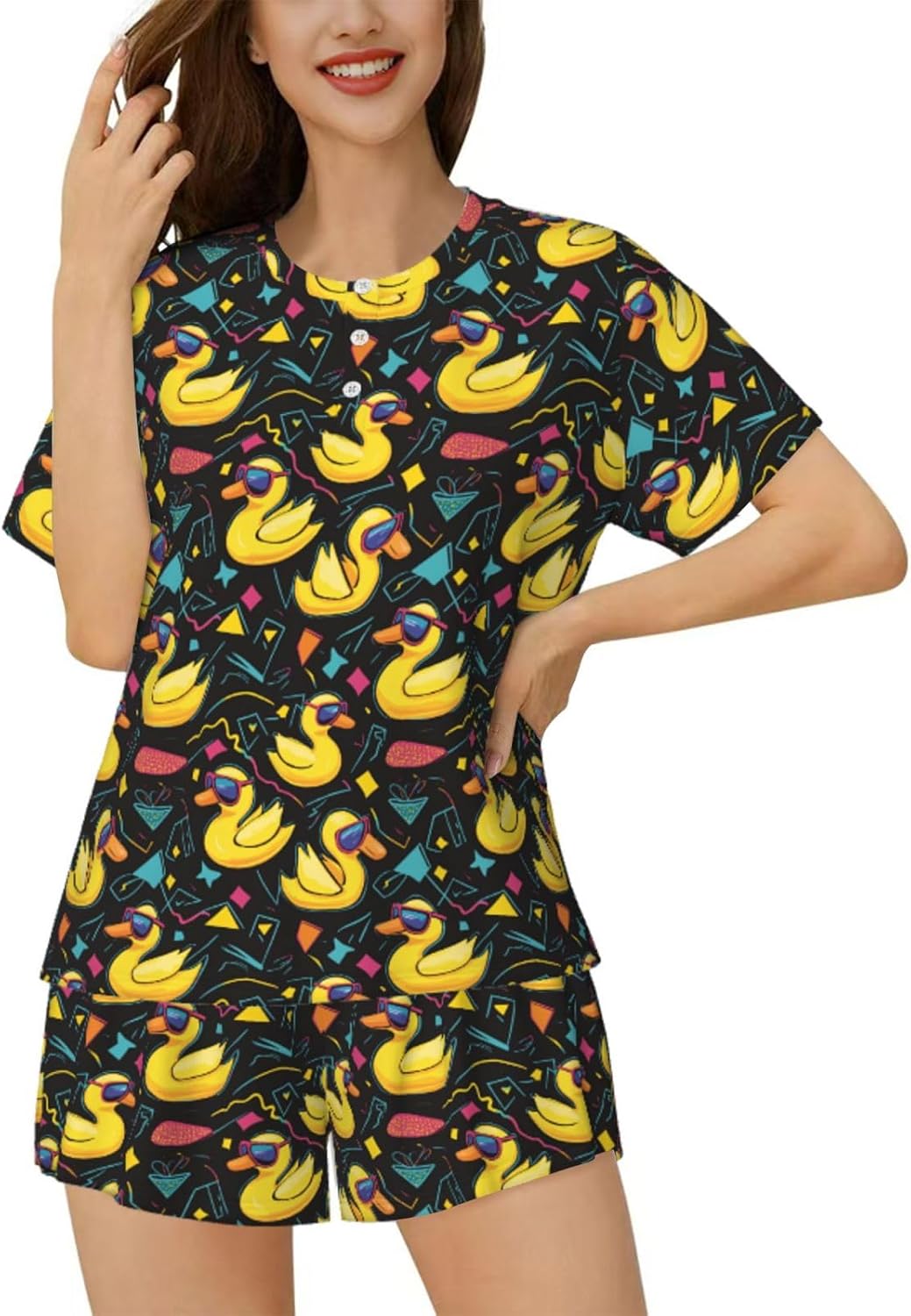 Women'S Pajamas Sets Short Sleeve Lounge Sets Sleepwear Casual Two Piece Pjs With Pockets