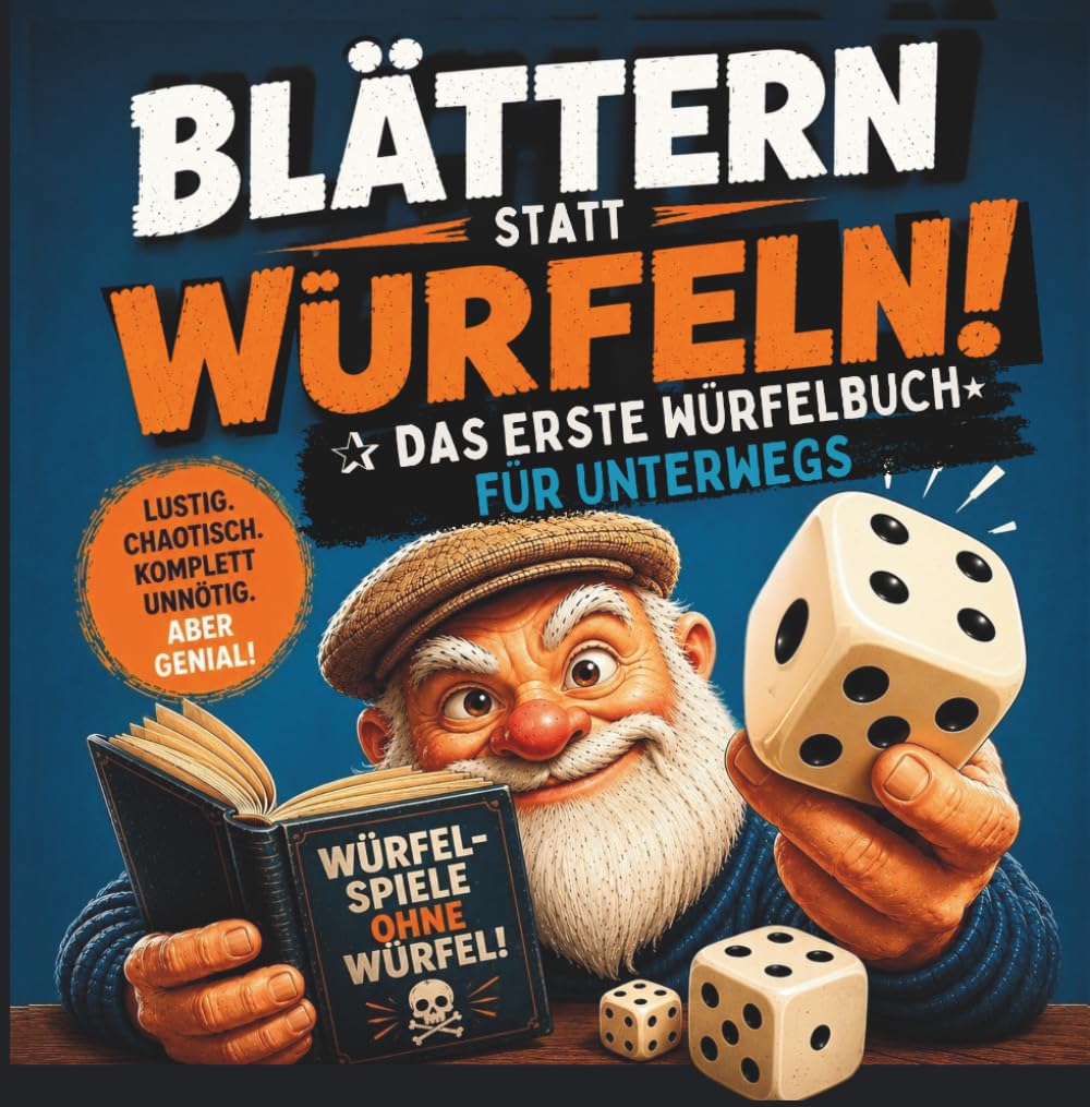 Blättern statt Würfeln: Das erste Würfelbuch für unterwegs. Das verrückte Würfelspiel ohne Würfel. Für alle, die Würfel vergessen haben. Oder Freunde nerven wollen.