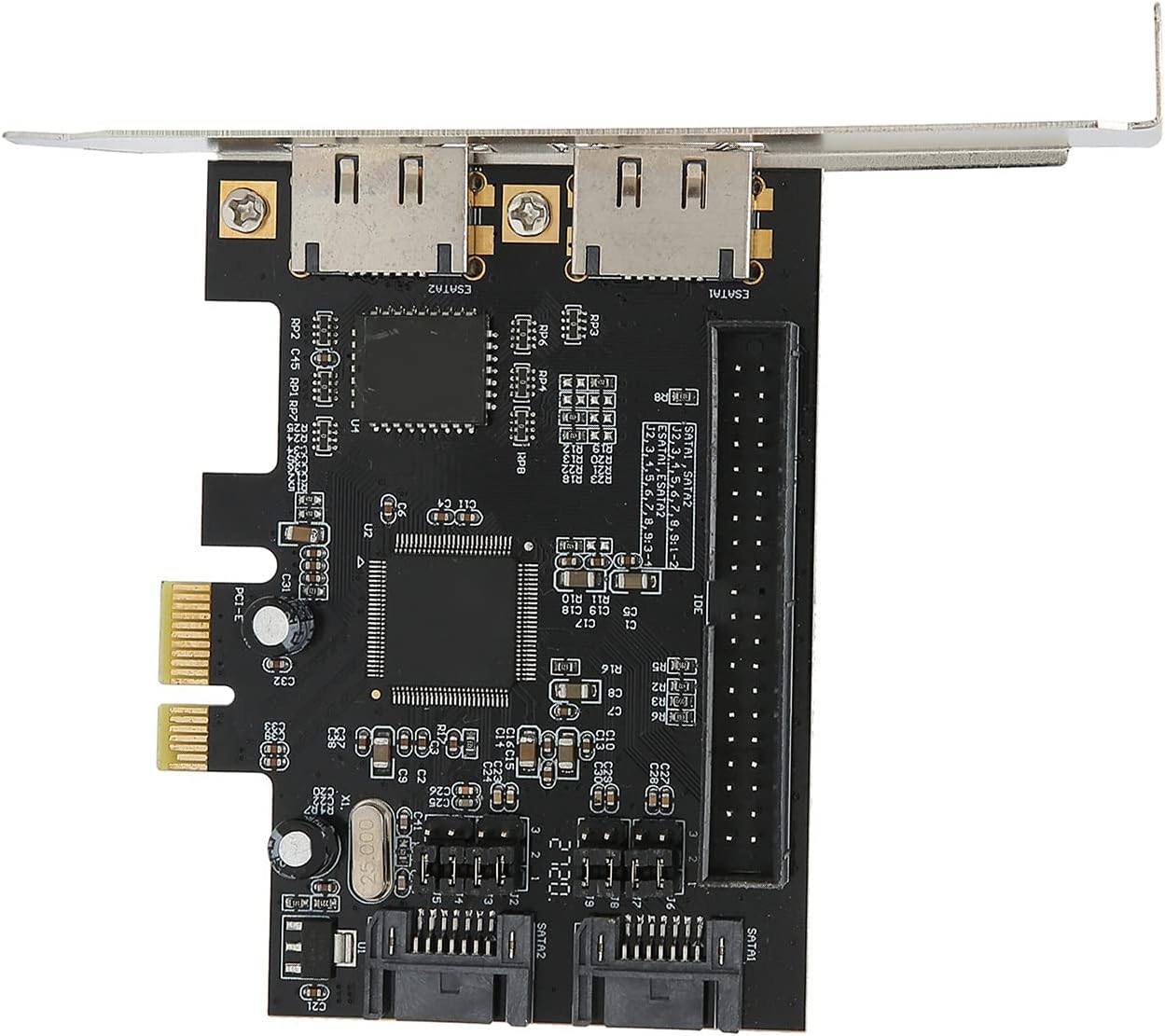 GOWENIC PCIe to ESATA IDE Controller Card, PCI Express III Adapter, Computer Hardware Expansion Card for Desktop, Internal Network with Driver CD