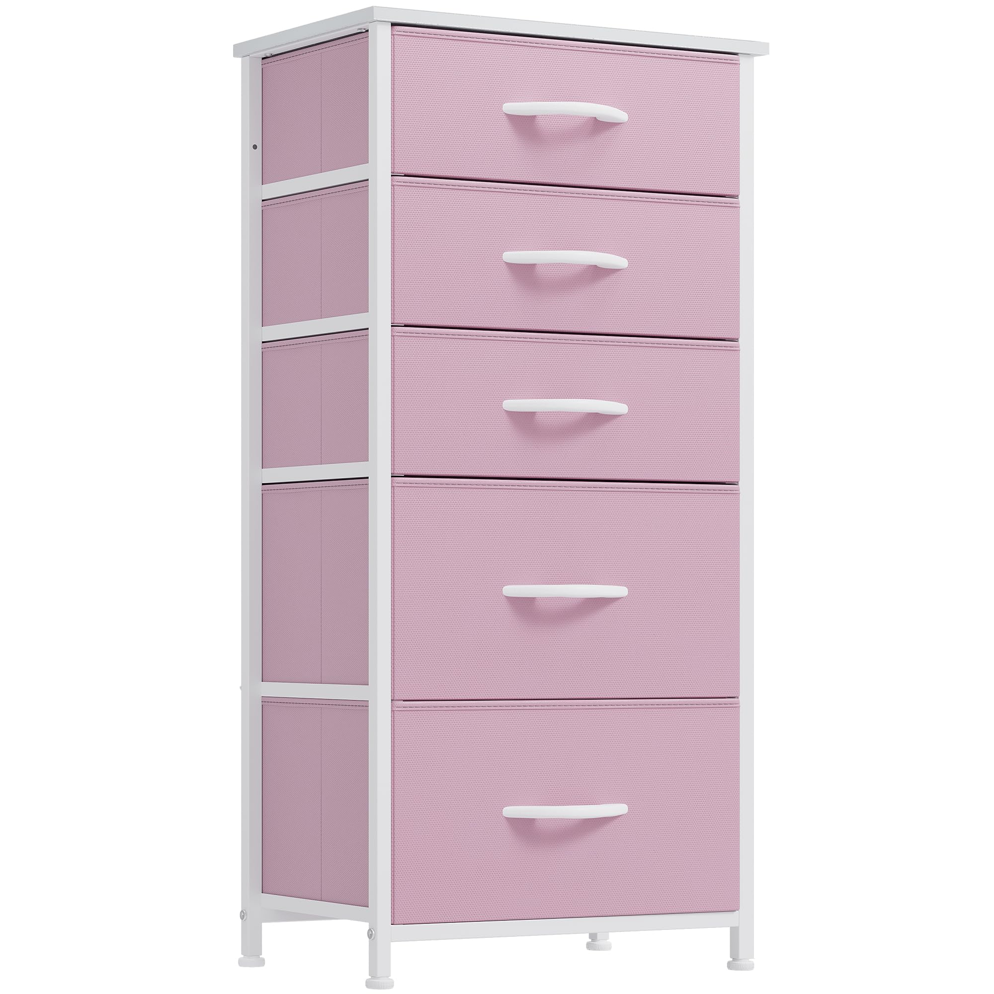 YITAHOME5 Drawers Dresser - Fabric Dresser, Organizer Unit for Living Room, Closets(Pink)