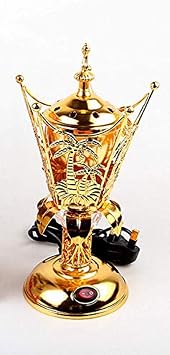 Bakhoor Burner Electric Incense Burner - Oud Resin Frankincense Camphor Positive Energy Gift - WF-008 - Gold