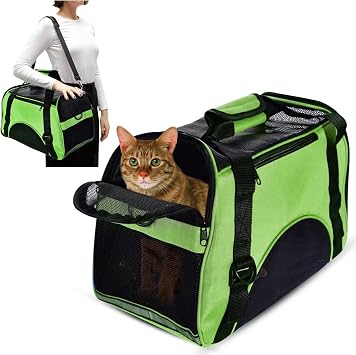PETCUTE Pet Travel Carrier Portable Cat Carrier Bag Soft Sided Carrying Bag for Small Dog Puppy Carrier