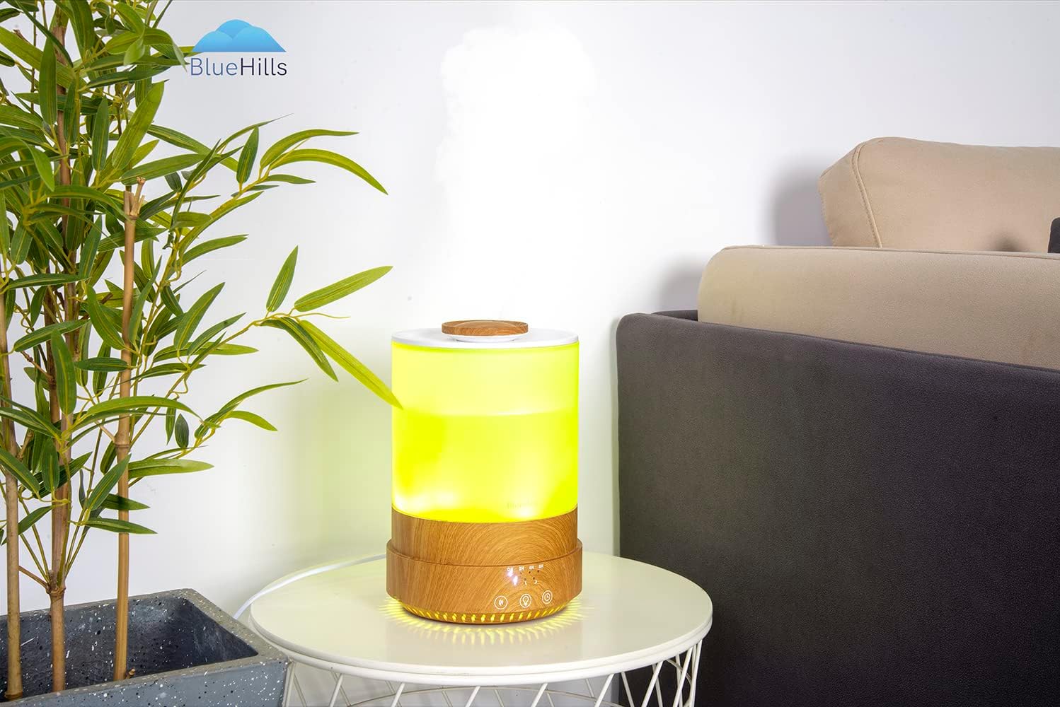 BlueHills Premium Set of Two Large 2000 ML and 2500 ML XL Essential Oil Diffusers Humidifier Combo for Large Room Home with LED Lights Great Gift – Value Pack of Wood Grain.